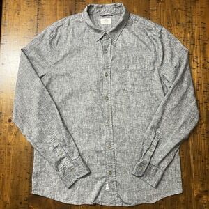 Marine Layer Hemp Fortex Shirt Men Large  L/S stretch Button Up Gray lightweight